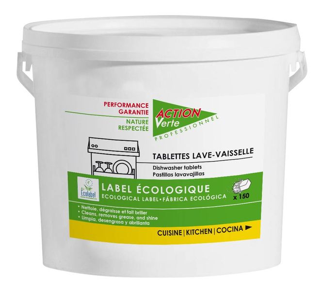 TABLETTES LAVE VAISSELLE ACTION VERTE ECOLABEL SANS PHOSPHATES