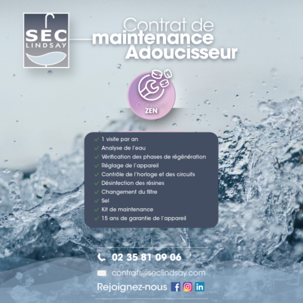 Contrat d'entretien adoucisseur d'eau Rouen Normandie